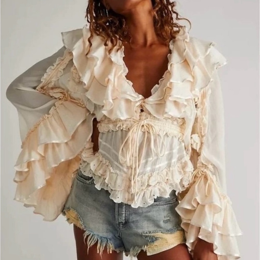 Free People Fillyboo Lotus Bedjacket